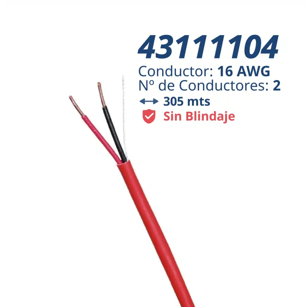 Honeywell 43111104 16/2 FPLR Fire Alarm Cable, 305 m